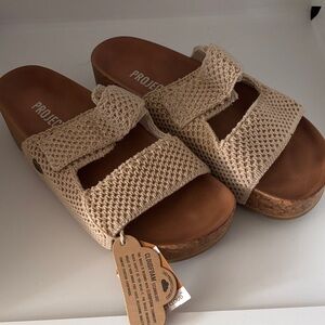 Project Cloud Leather and Crochet slides